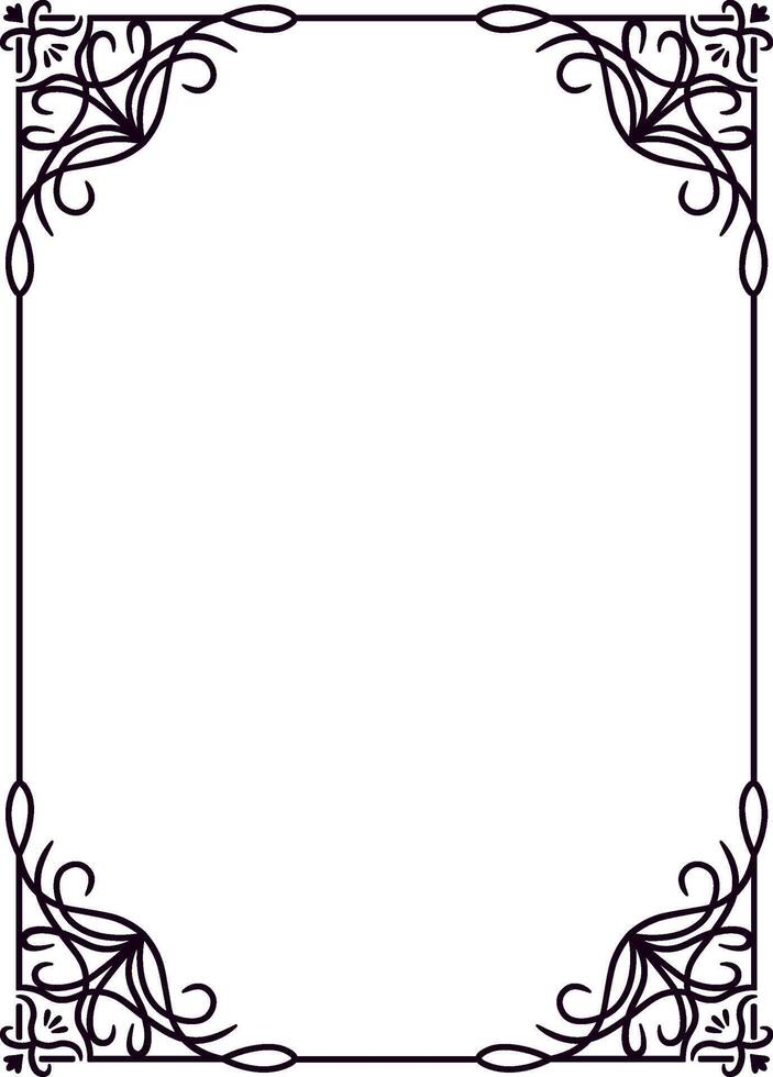 Rectangular frame featuring intricate floral corner decorations creating a sophisticated and elegant design, perfect for adding a touch of classic beauty to any project vector