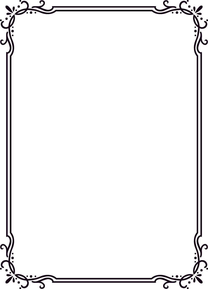 Rectangular frame featuring elegant floral corners on a clean white background, providing a sophisticated and decorative touch for various design applications vector