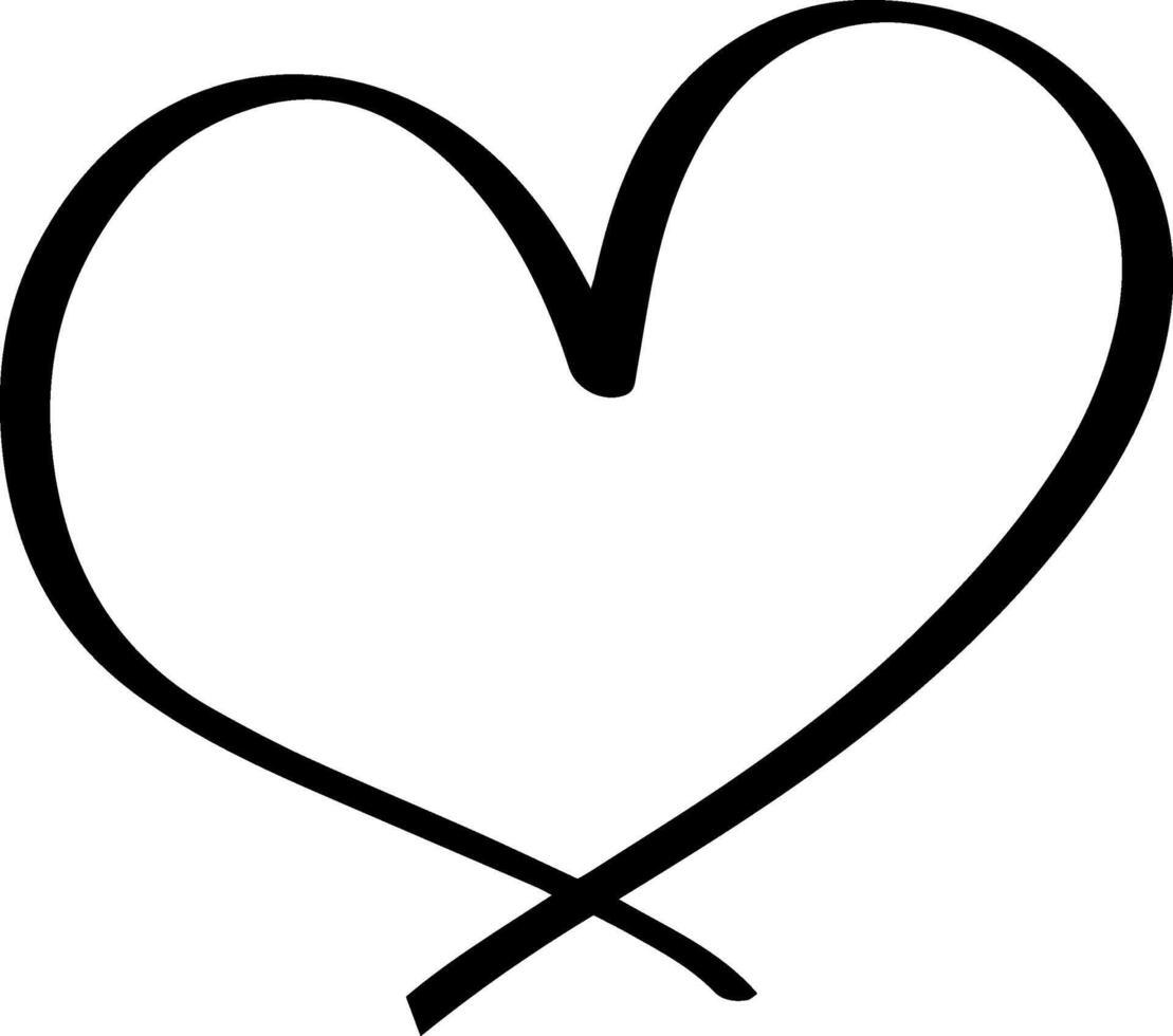 Continuous line drawing of a heart shape, representing love, romance, and affection, ideal for Valentine's Day celebrations or any romantic themed designs and illustrations vector