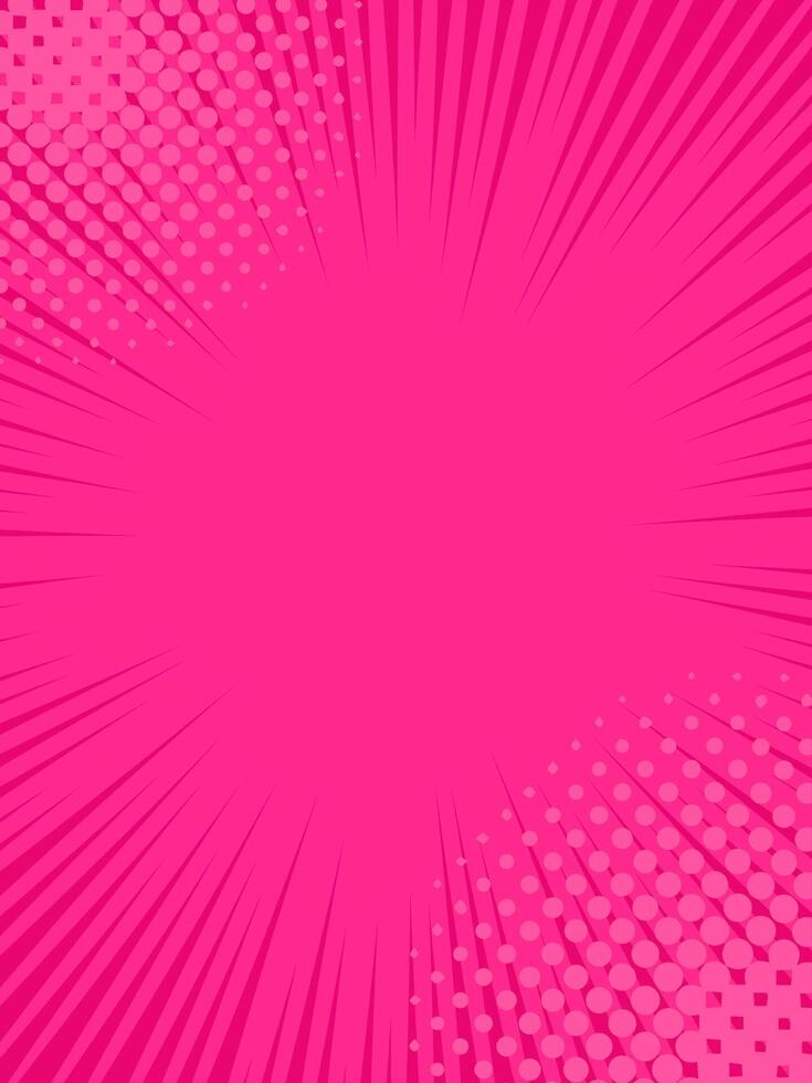 Concentrated speed lines and halftone dots converging in the center creating a vibrant, dynamic backdrop with copy space, perfect for comic books and graphic designs vector