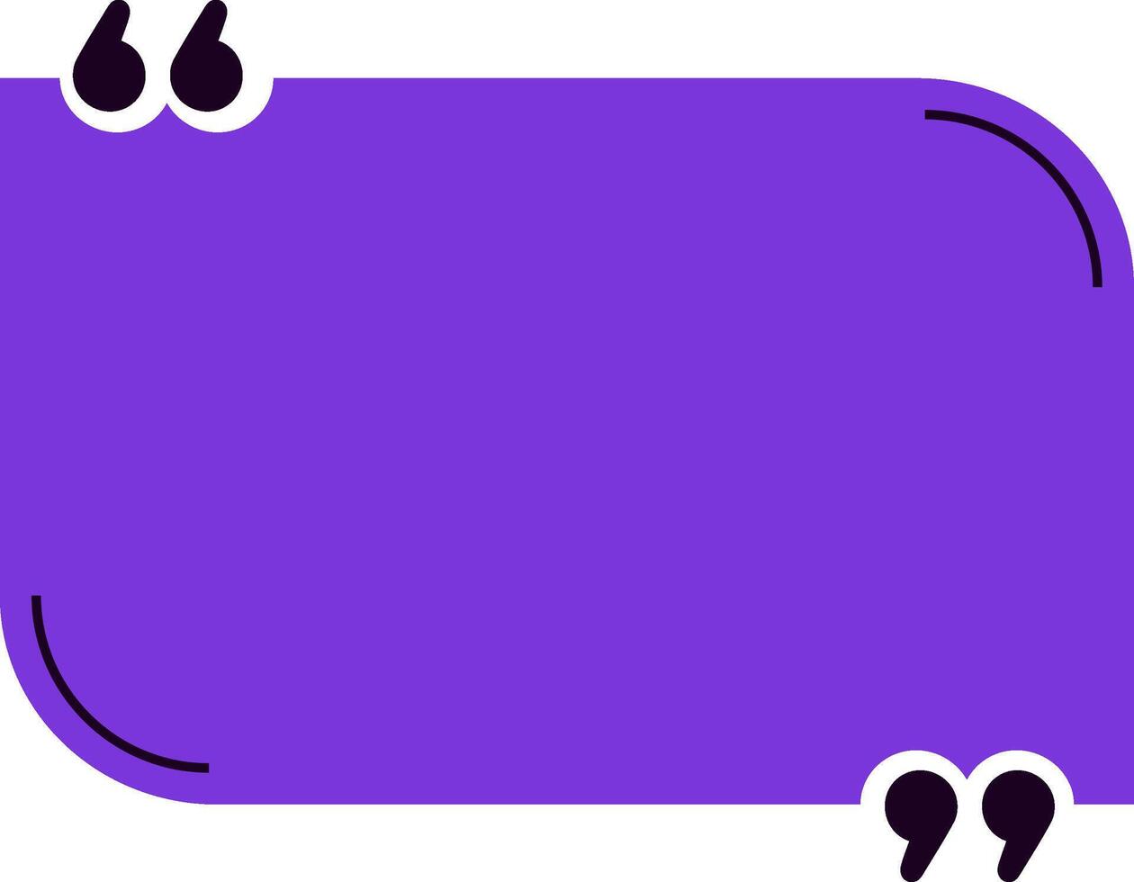 Purple quote box with quotation marks inviting to write text, perfect for social media posts, websites and presentations, with rounded corners and white background vector