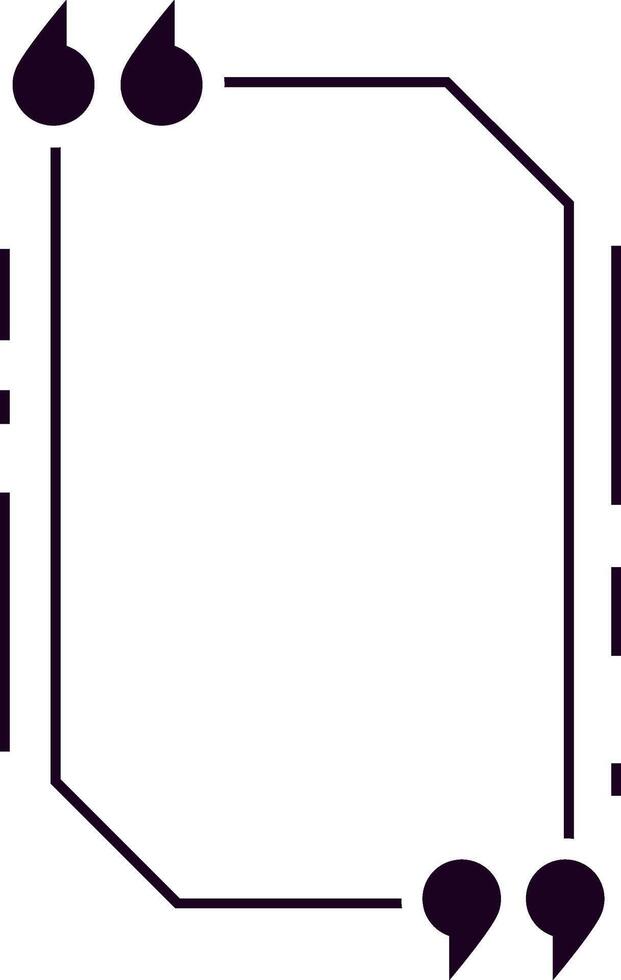 Black quotation marks are framing a blank space, inviting viewers to add their own text or message, creating a personalized and impactful statement vector