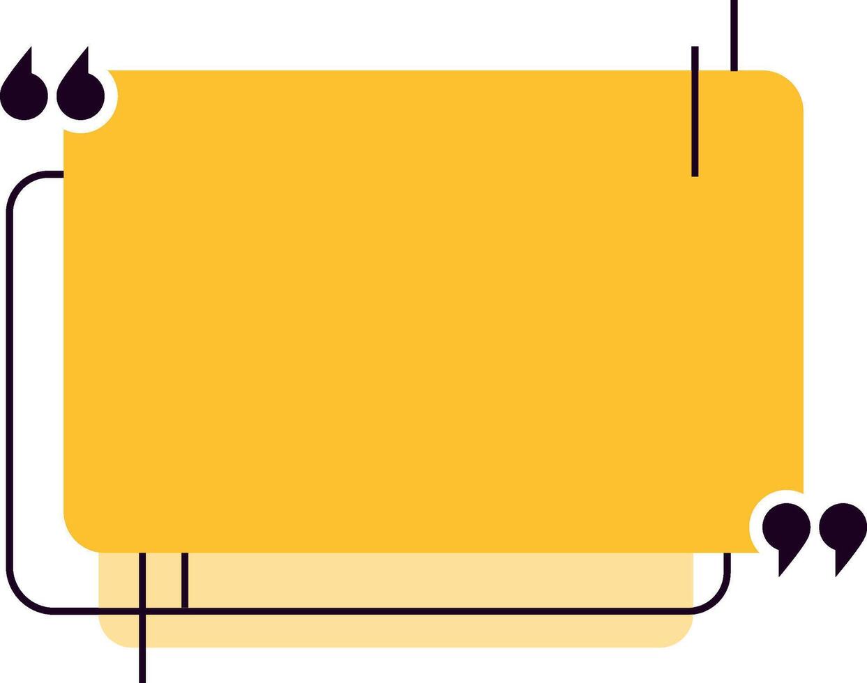 Yellow text box with quotation marks is perfect for adding testimonials, quotes, and engaging content to social media posts, websites, and marketing materials vector