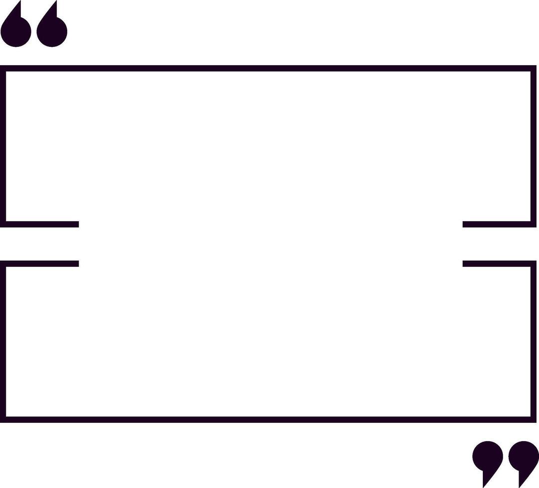 Minimalist and elegant empty quote box with quotation marks is waiting to be filled with a captivating quote or testimonial, offering a clean and modern design for various communication purposes vector