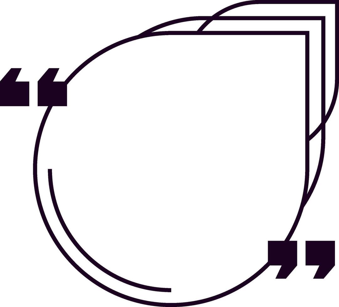 Minimalist and modern round frame with quotation marks is perfect for highlighting text, quotes, or testimonials, adding a touch of sophistication and style to any design vector
