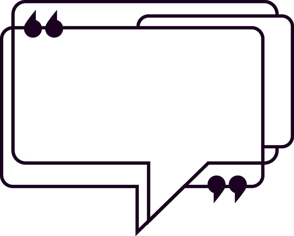 Empty speech bubble with quotation marks is ready to be filled with inspiring quotes, facilitating communication and encouraging thoughtful dialogue vector
