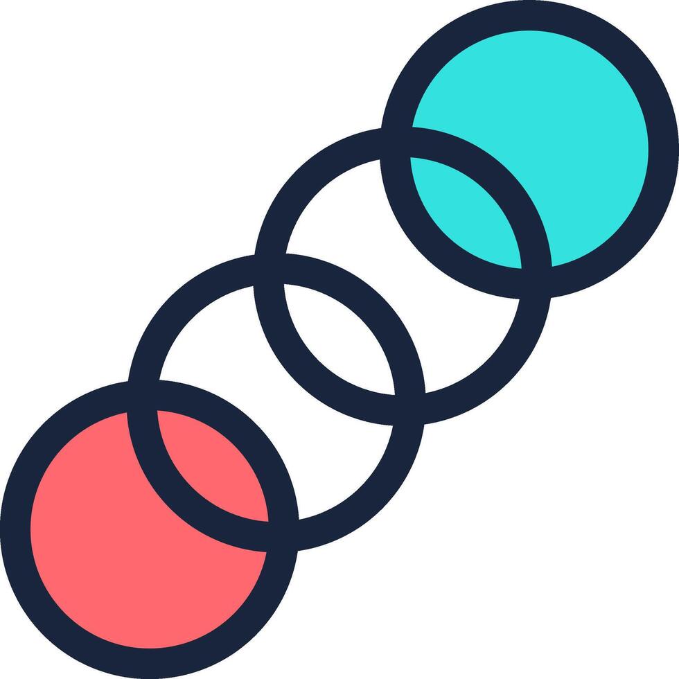 Interconnected circles represent the power of teamwork and collaboration, symbolizing how individual elements come together to form a stronger, unified whole vector