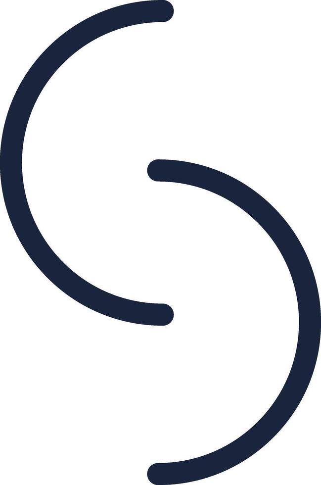 Two rounded parentheses forming the letter S create an abstract and minimalist design, offering versatility for various applications in modern branding and visual communication vector