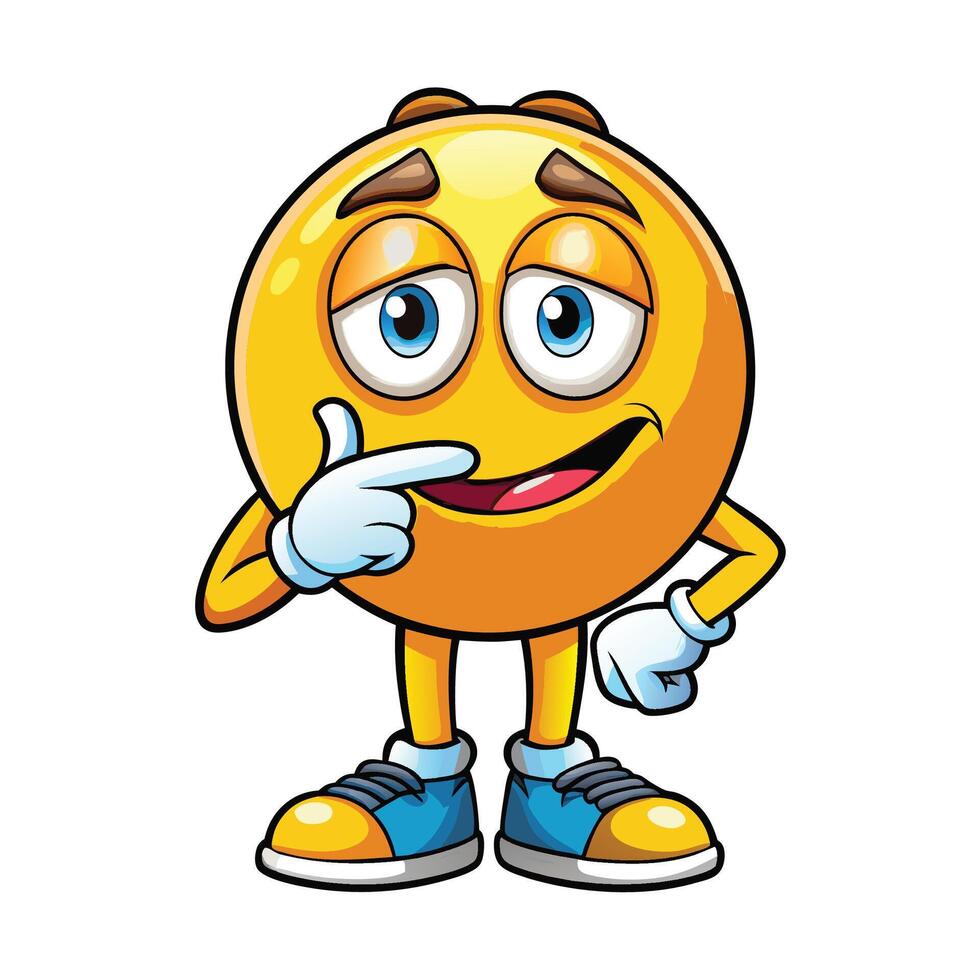 emoticon character with finger up and pointing to the side vector