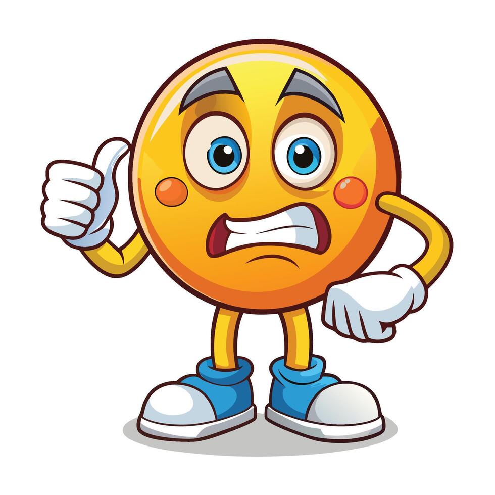 emoticon character with thumbs up and very funny vector