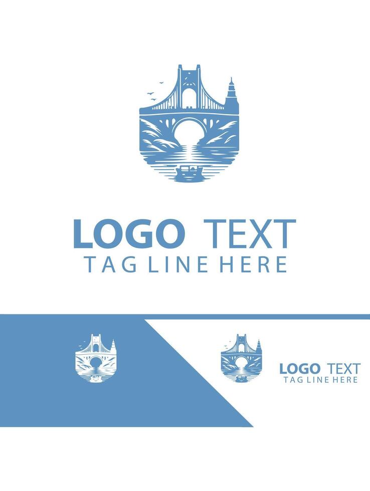Golden Span bridge logo vector