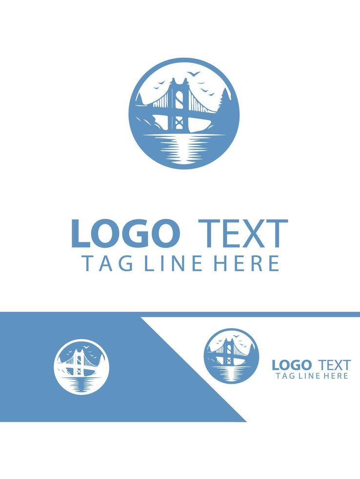 Crossing bridge logo vector