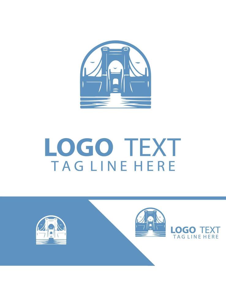 Ironclad Arch bridge logo vector