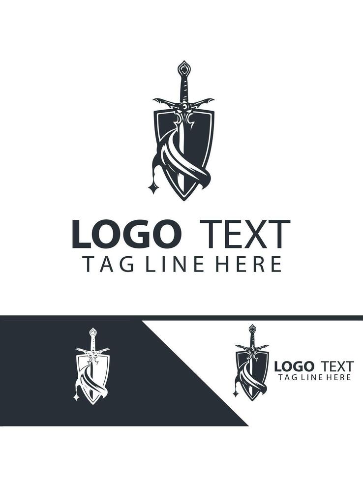 Shadow storm sword logo vector