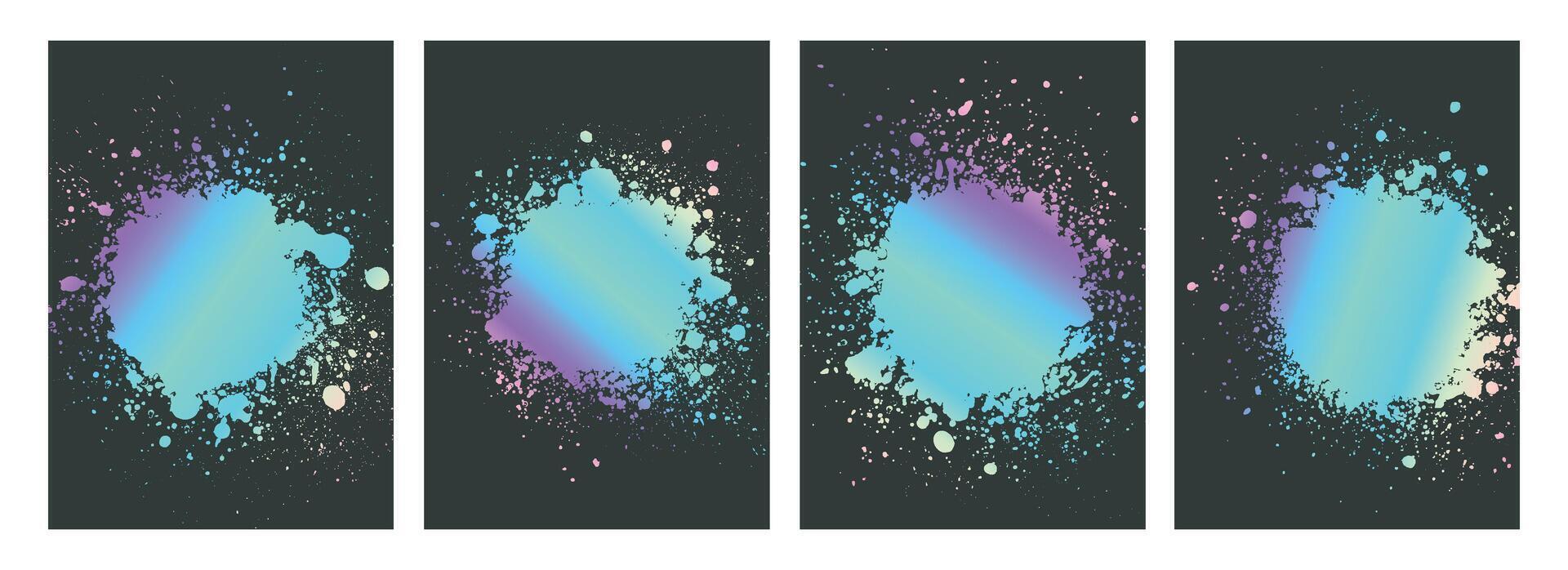 Set of abstract colored Grunge Brochure cover template design vector