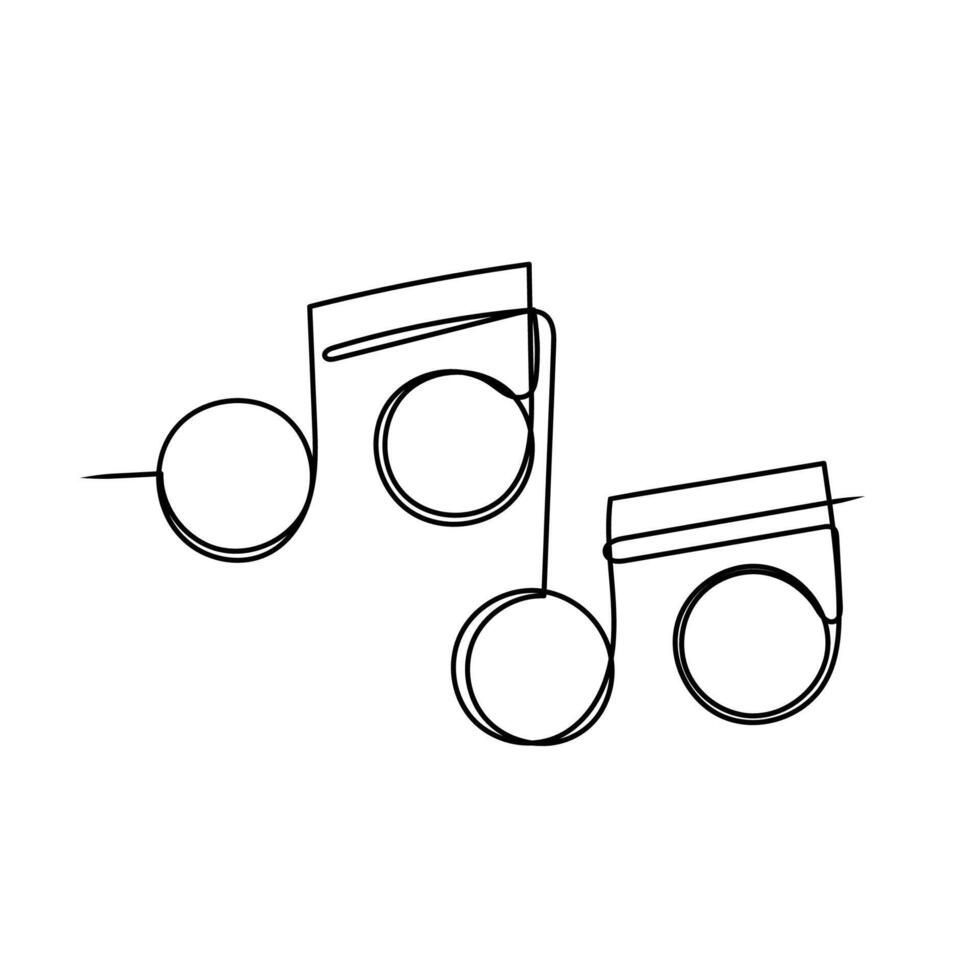 a musical note drawing on a white background vector