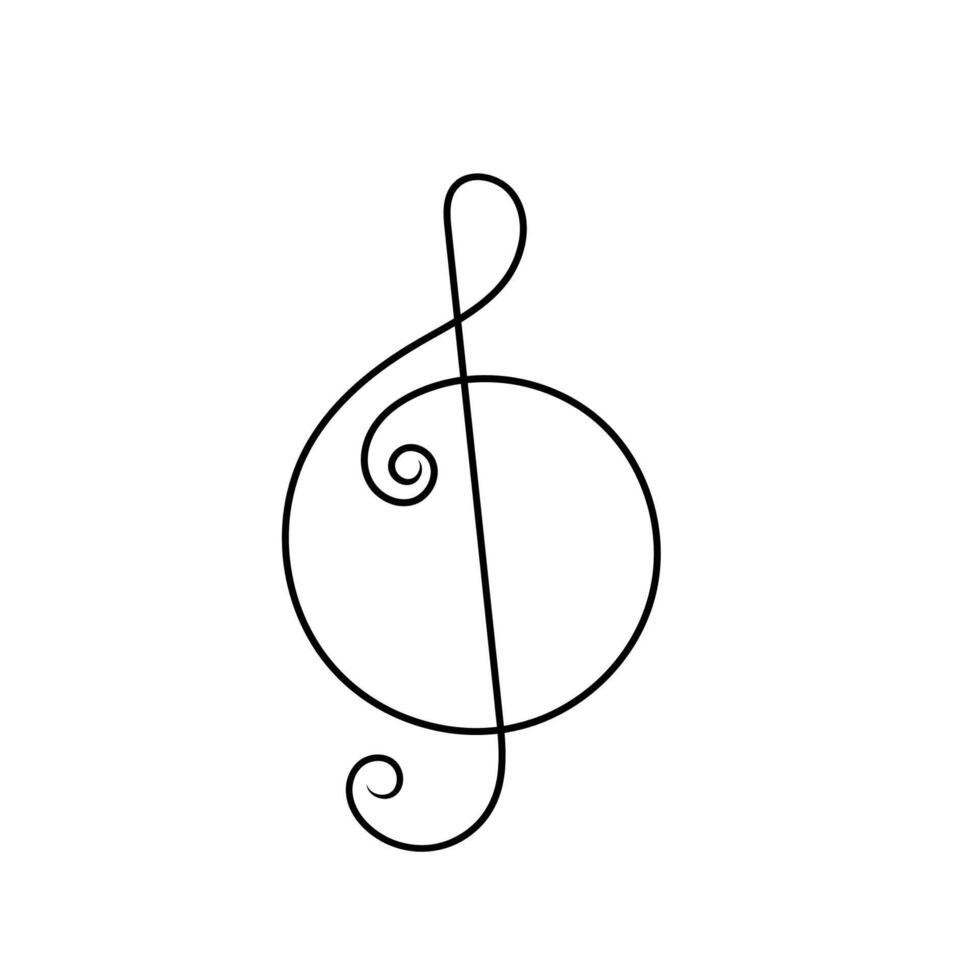 a musical note with a treble clef vector