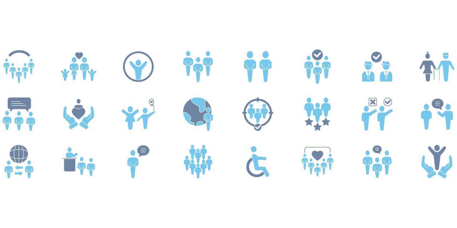 people. Set of editable stroke icons.Set of people vector