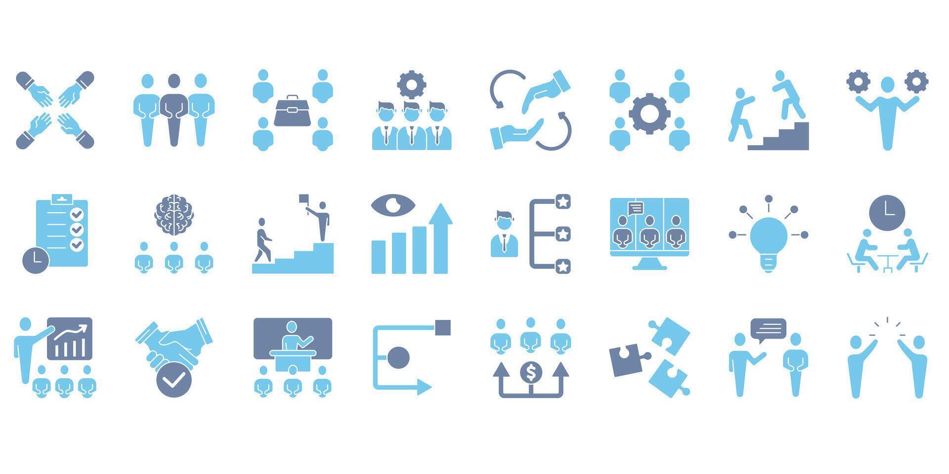 Teamwork . Set of editable stroke icons.Set of Teamwork vector