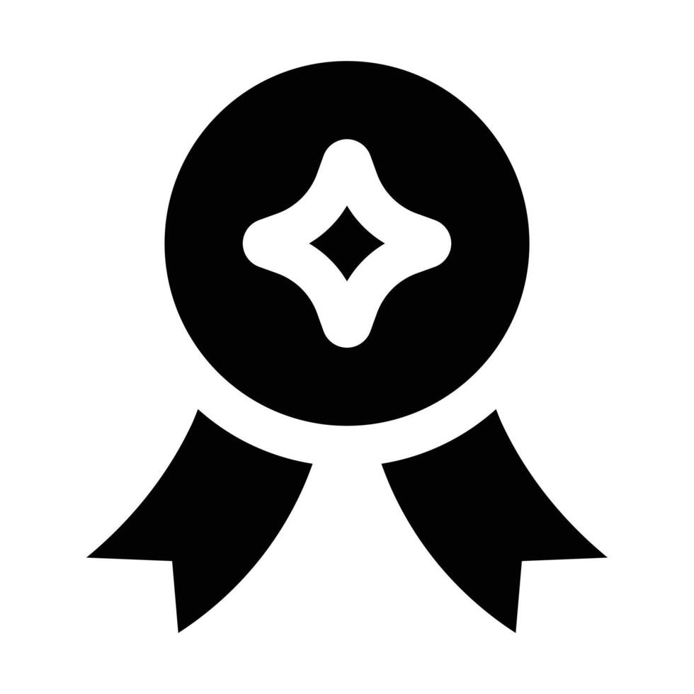 Simple Medal glyph icon. The icon can be used for websites, print templates, presentation templates, illustrations, and etc vector