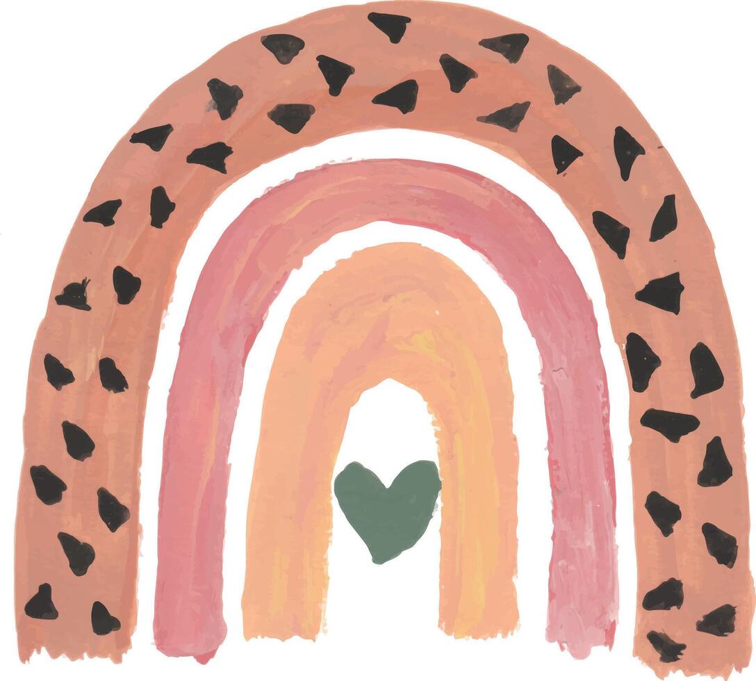a rainbow with a heart in the middle vector