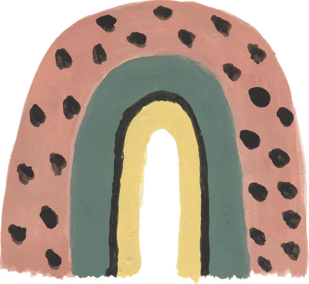a rainbow with a black and yellow spot in the middle vector