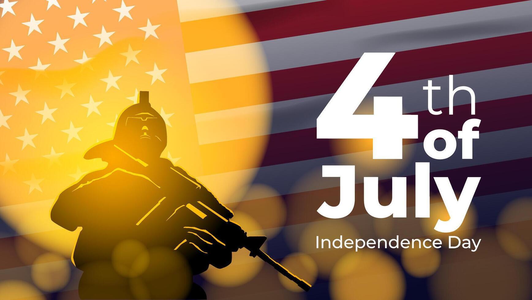 happy 4th of july independence day with american flag background vector