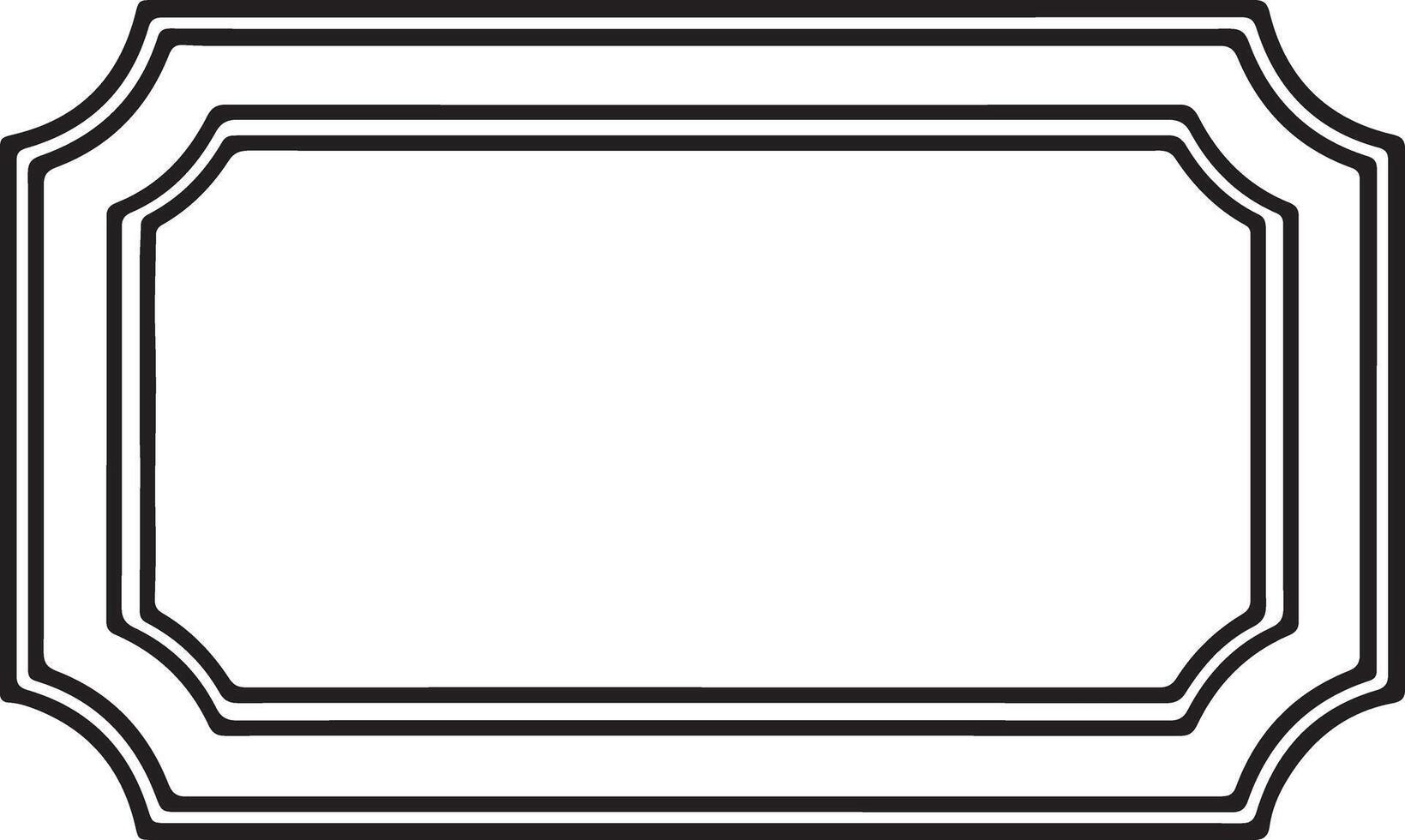 A black and white frame with a border vector