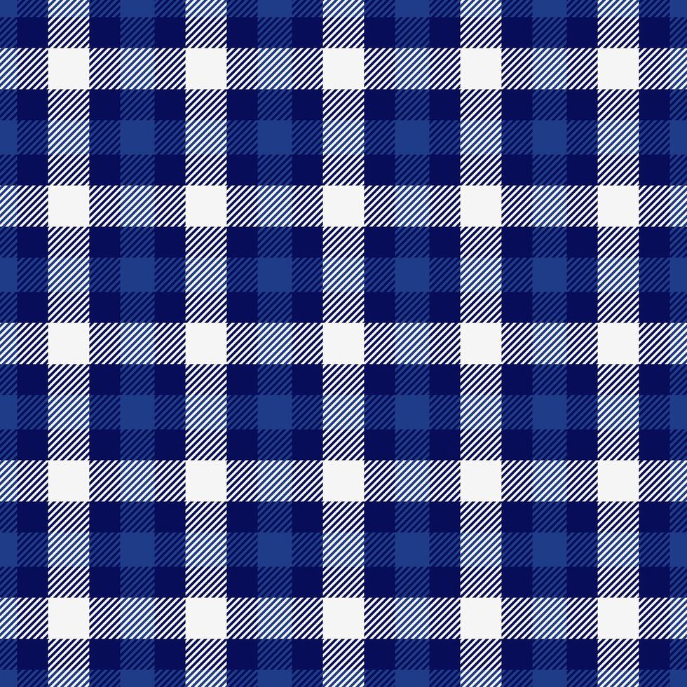 Scotland check texture tartan, azul seamless pattern. Sixties plaid background fabric textile in blue and white colors. vector