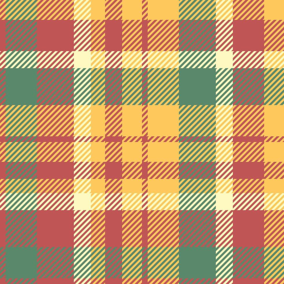 Hounds tooth seamless plaid fabric, towel check textile tartan. Production background texture pattern in red and amber colors. vector