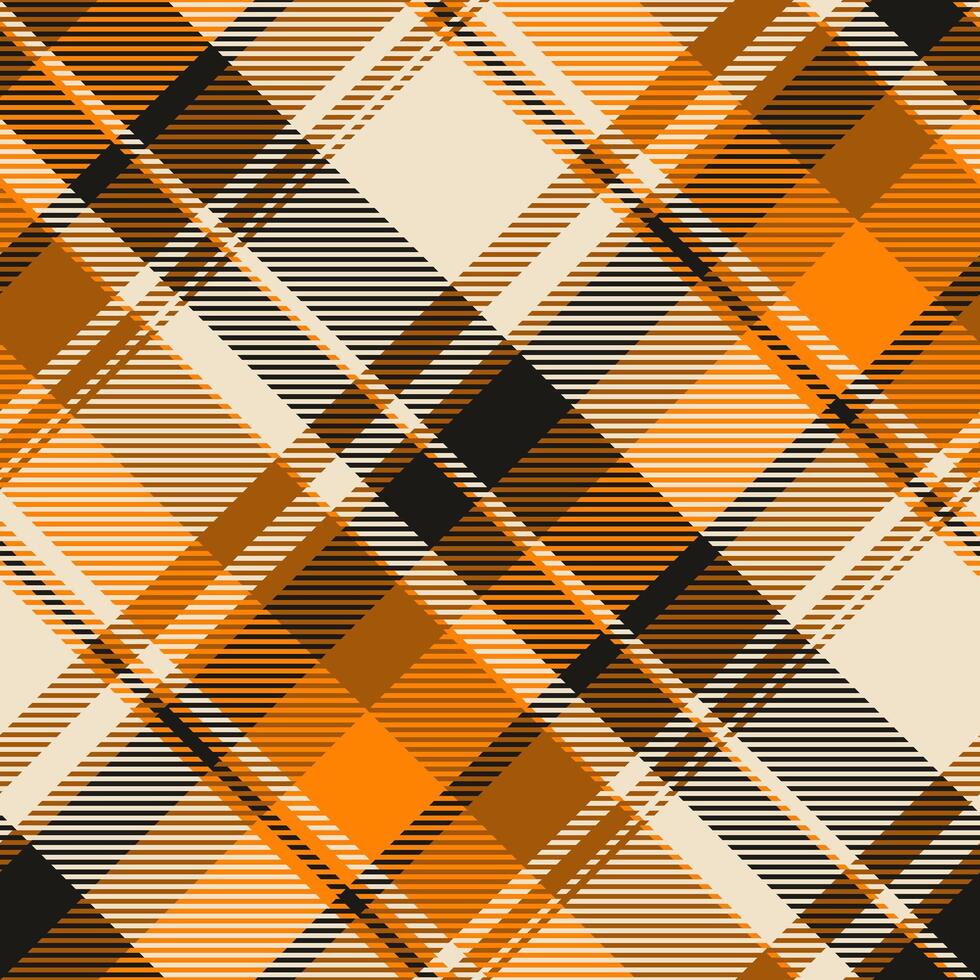 Stylish seamless pattern check, invite fabric texture. Trendy textile tartan background plaid in light and orange colors. vector