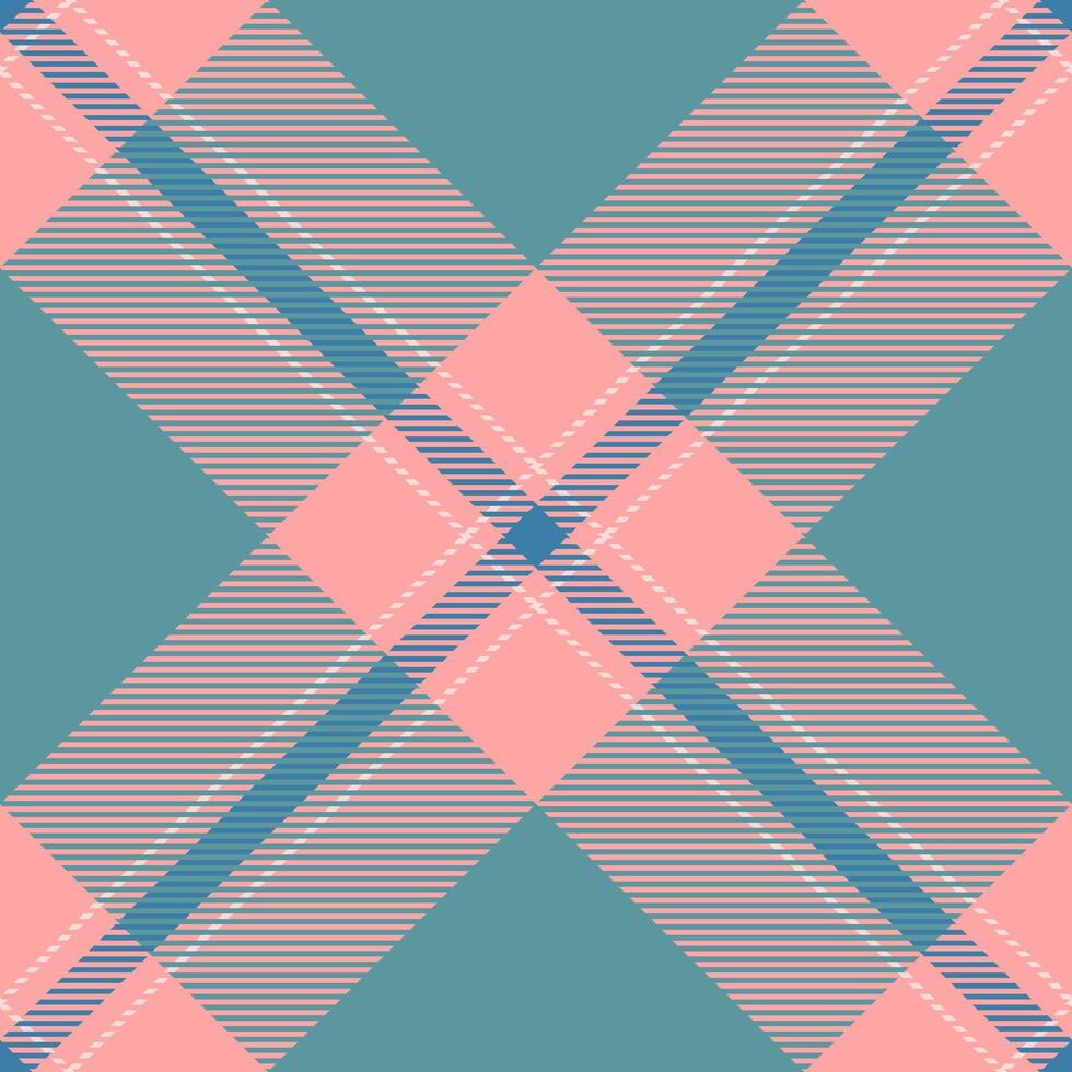 Industrial textile tartan , cross check fabric pattern. Famous texture plaid seamless background in cyan and red colors. vector