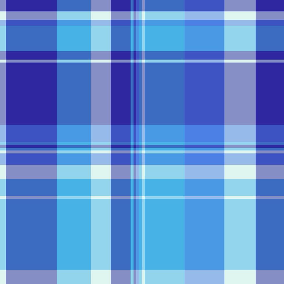 Valentine check seamless , tile texture background tartan. Daisy fabric plaid textile pattern in blue and cyan colors. vector