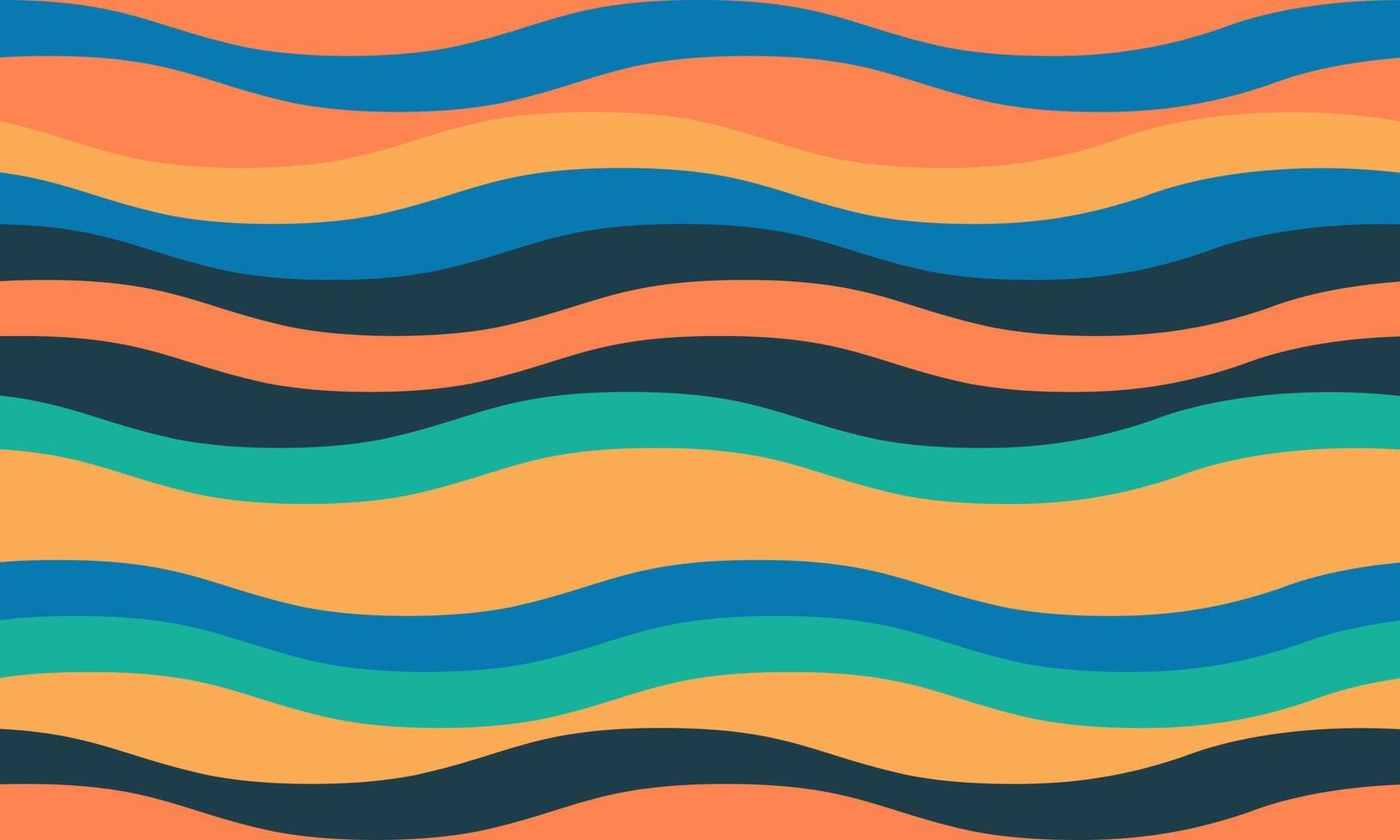 Vibrant wavy stripes in a bold, retro style. Perfect for website backgrounds, textile designs, or adding a playful touch to your projects. The cheerful color palette evokes summer and fun. vector
