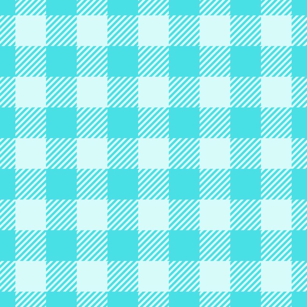 List check background fabric, covering texture plaid. Row textile seamless tartan pattern in cyan and light colors. vector