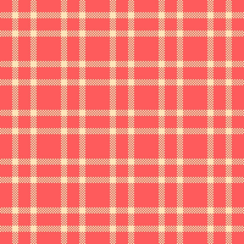 Many seamless fabric background, furry tartan plaid. Livingroom check textile texture pattern in red and moccasin colors. vector