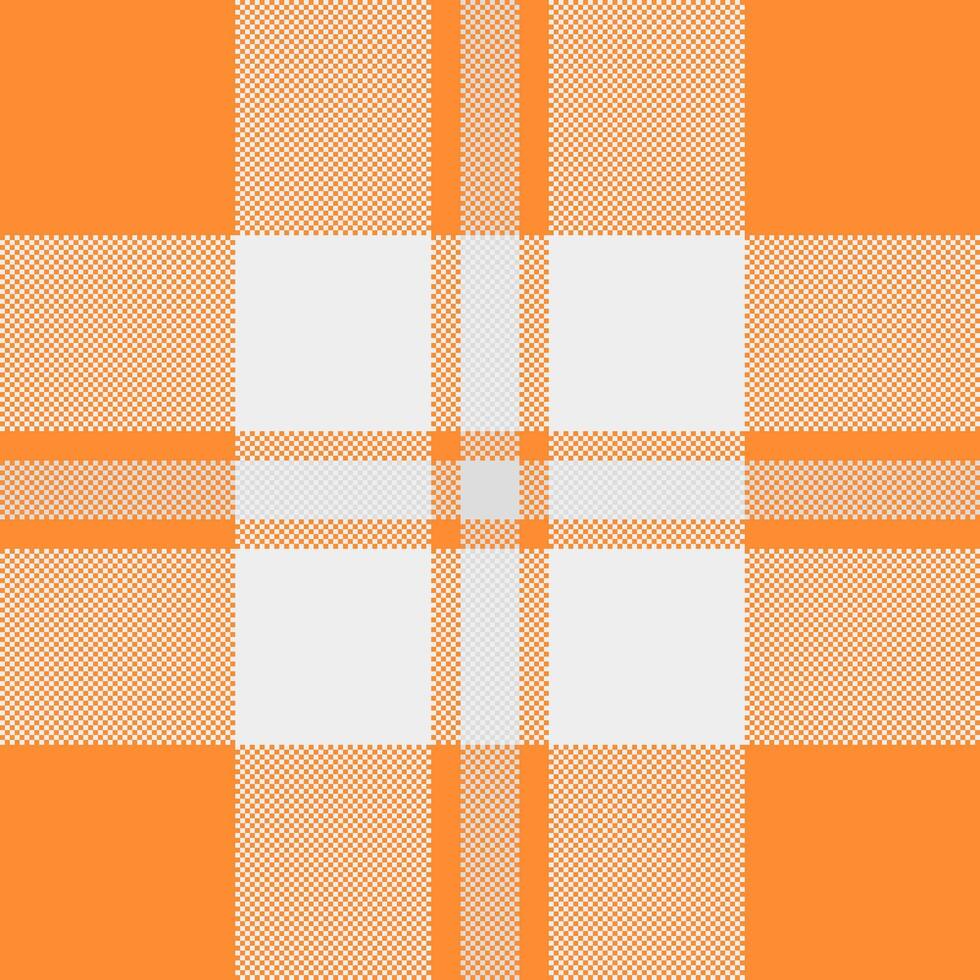 Multicolor pattern textile, chinese new year fabric background seamless. Jacket plaid texture check tartan in orange and white colors. vector