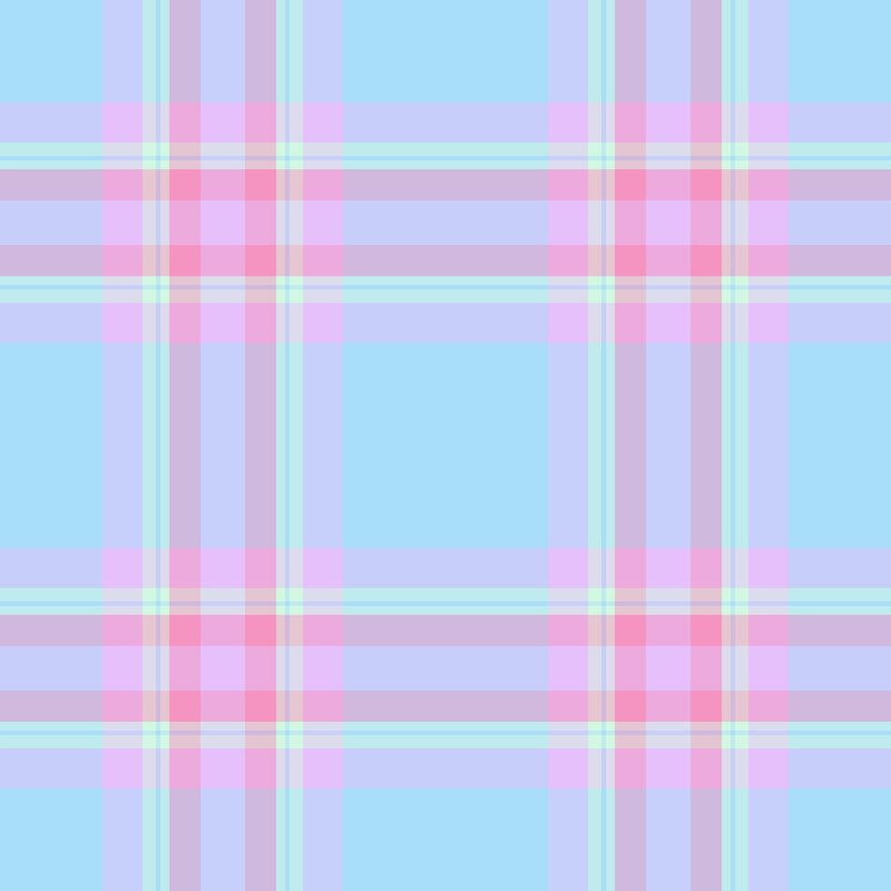 Duvet tartan seamless fabric, deep background texture textile. Geometrical pattern check plaid in light and cyan colors. vector
