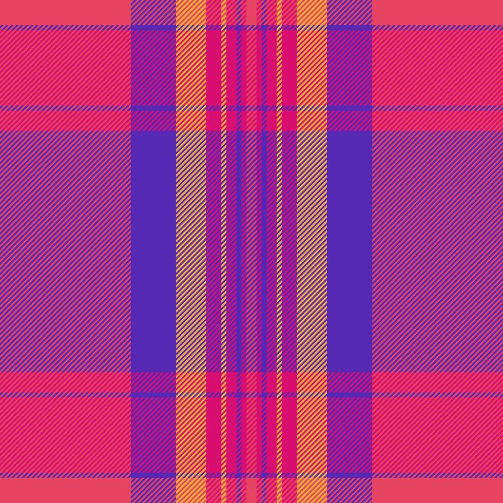 Horizontal plaid fabric tartan, sketching pattern seamless texture. Design textile background check in red and indigo colors. vector