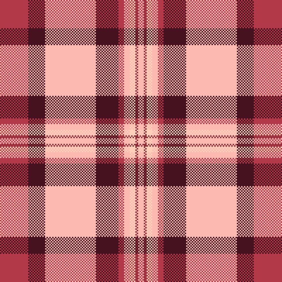 Classic check fabric background, path texture pattern textile. Linear seamless tartan plaid in light and red colors. vector