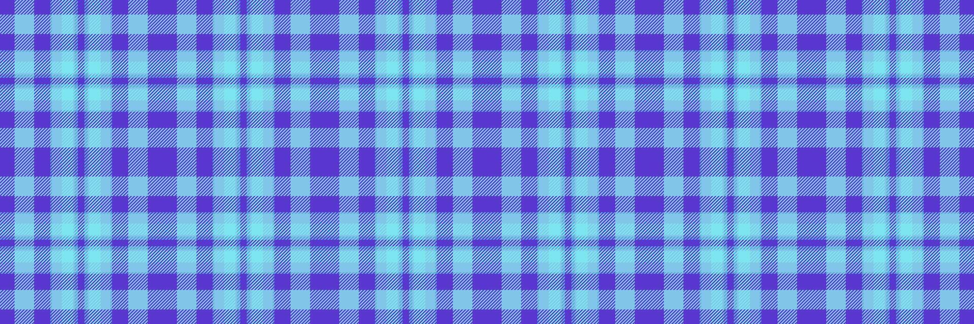 Business check textile plaid, fur fabric seamless tartan. Spring background pattern texture in cyan and indigo colors. vector