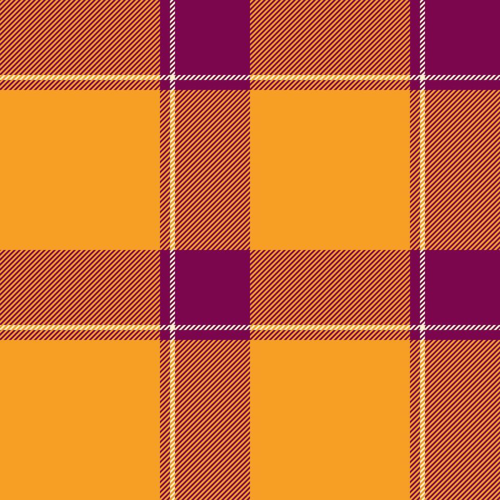 Customer pattern texture seamless, graphic fabric tartan plaid. Product background check textile in pink and orange colors. vector