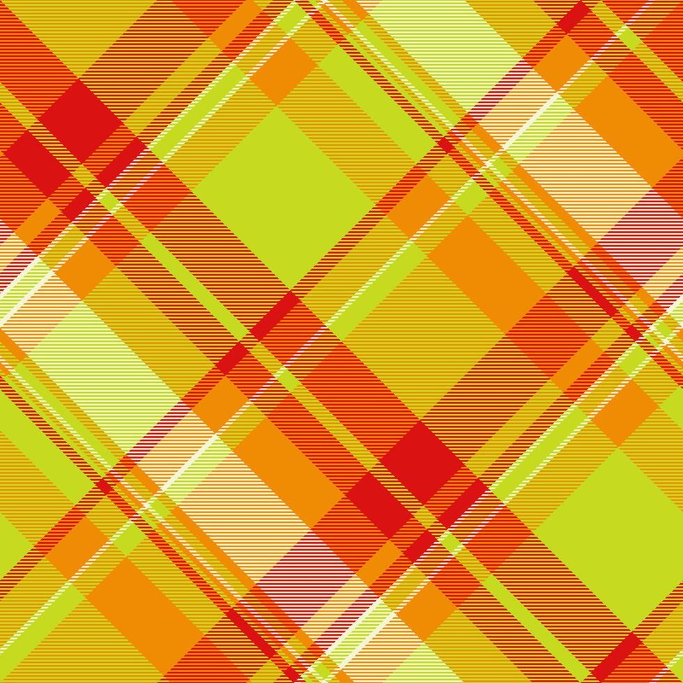 Greeting fabric check background, idea textile texture. Quilt pattern seamless tartan plaid in lime and bright colors. vector