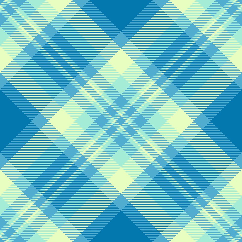 Argyle pattern fabric , countryside seamless plaid textile. Equal texture tartan check background in cyan and light colors. vector