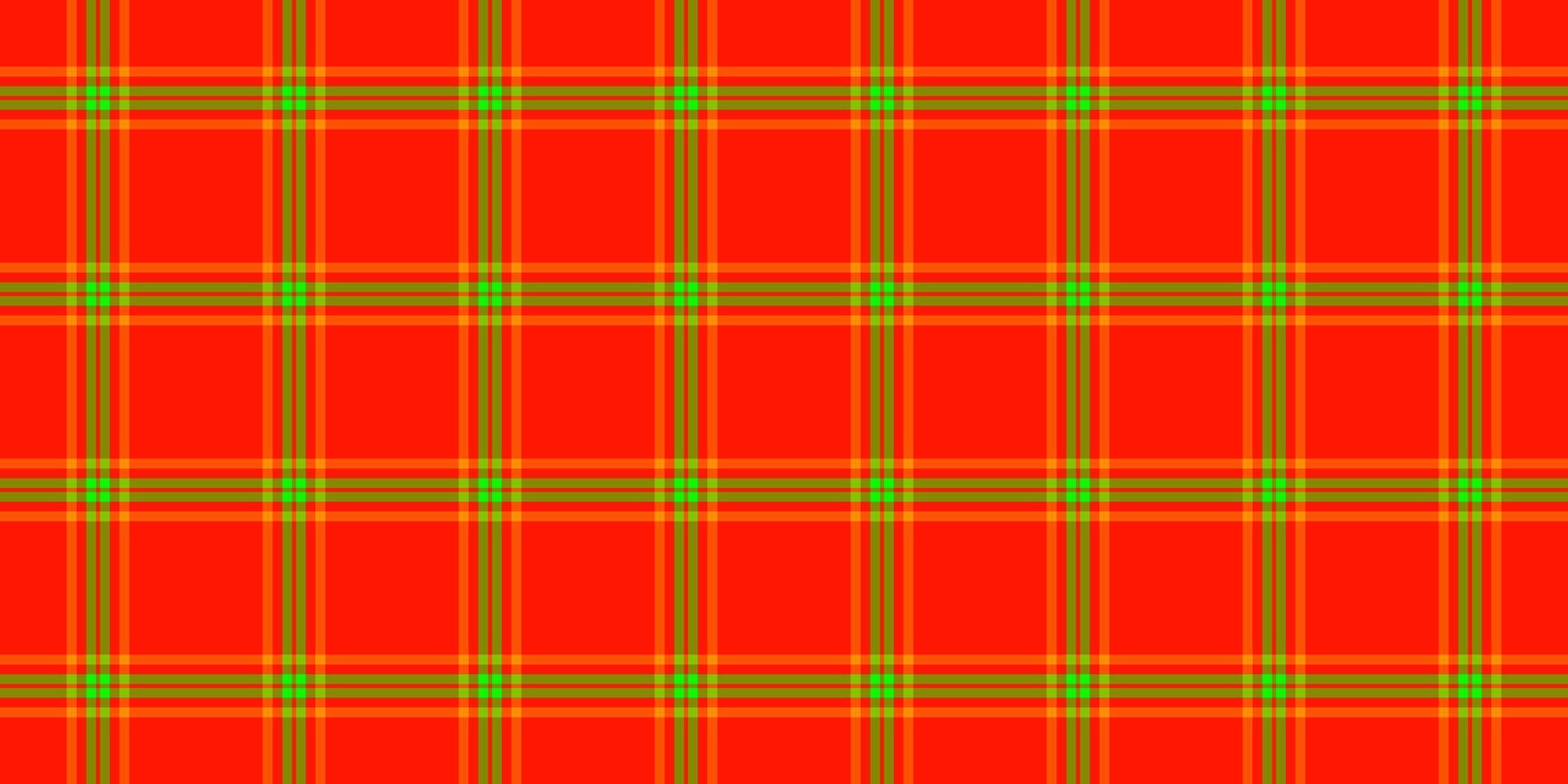 Vibrant red, orange, and green plaid pattern. Perfect for textile design, website backgrounds, or festive projects. Clean, seamless design for versatile use. vector