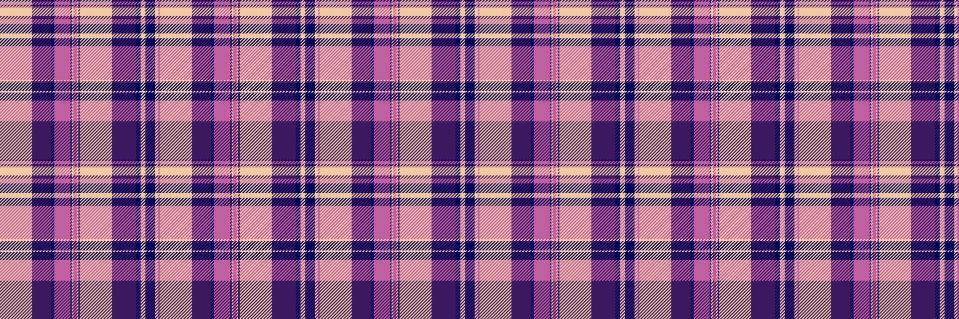 Idyllic plaid pattern texture, row background seamless. Living room textile check fabric tartan in orange and pink colors. vector