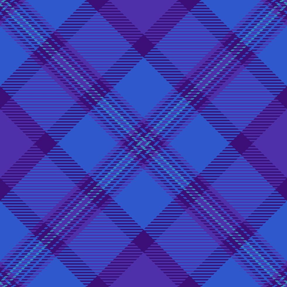 Creativity check texture, diagonal plaid tartan textile. Floor seamless pattern background fabric in blue and indigo colors. vector