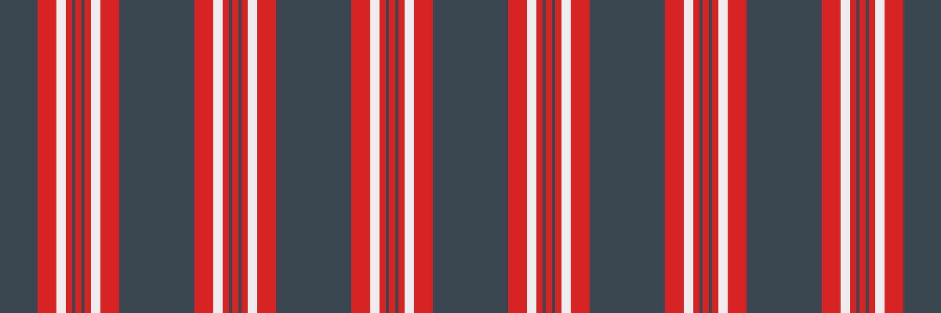 Hunter background fabric, repeat seamless stripe textile. Up lines vertical pattern texture in red and pastel colors. vector