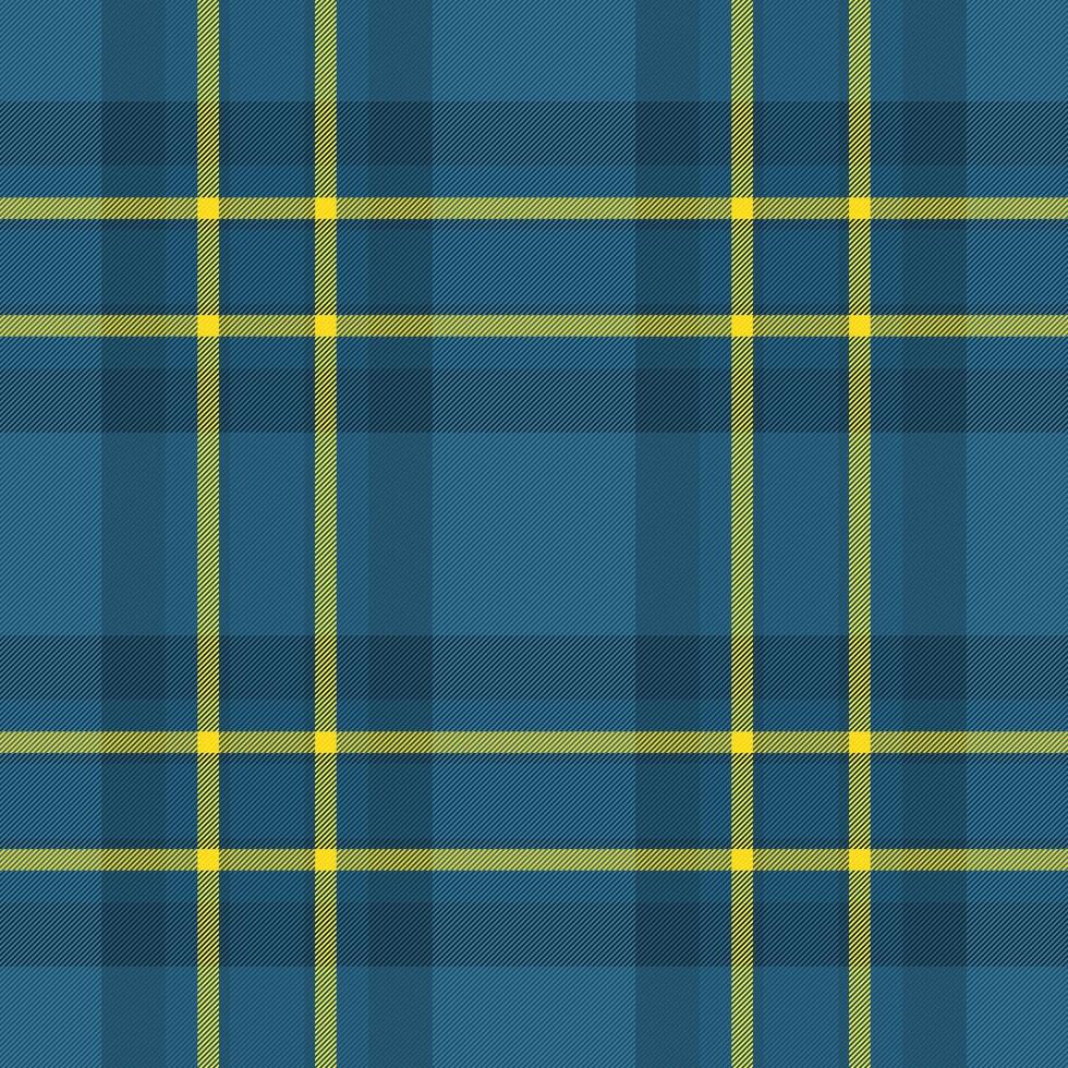Luxurious check pattern, minimalist tartan seamless texture. Exotic background plaid textile fabric in cyan and atlantic colors. vector