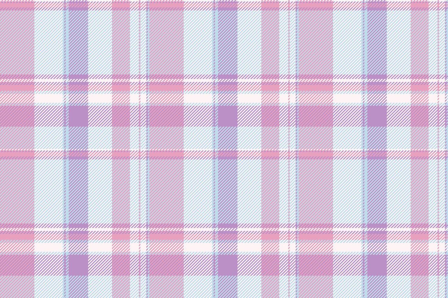 Domestic seamless plaid texture, customize tartan check fabric. Ornamental textile pattern background in light and lavender blush colors. vector